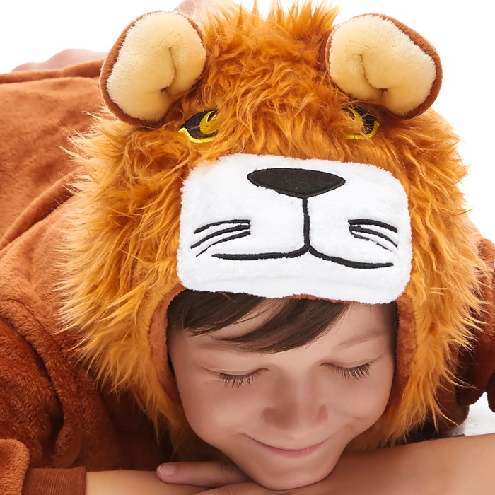 [지퍼형/단추형] 사자 동물잠옷 라이온 캐릭터 어린이 아동 키즈 유아 아이 초등학생 사계절 파자마 파티 이벤트 행사 코스튬 코스프레 수면 잠옷 의상