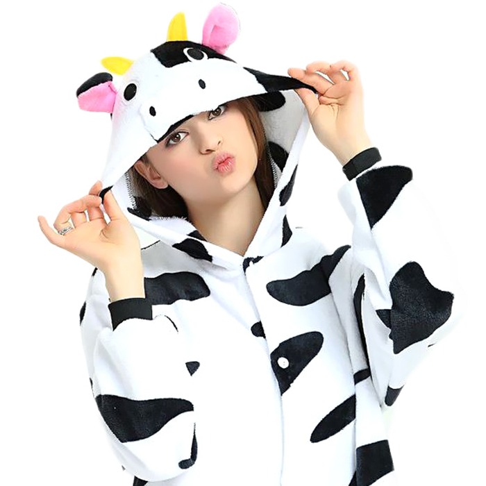 동물잠옷 -젖소 SIZE(S M L XL) 남여공용 사계절 파자마파티 캐릭터잠옷 커플 가족 할로윈 코스튬 코스프레 동물옷