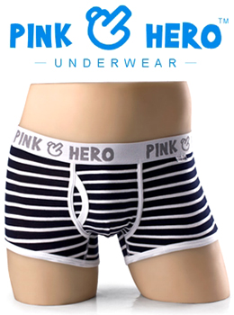 (호주브랜드)PINKHERO Black stripe drawers 블랙 스트라이프 드로즈/남성사각팬티/남성드로즈/남성속옷/남자스트라이프드로즈팬티/남성스트라이프사각팬티/남자사각팬티