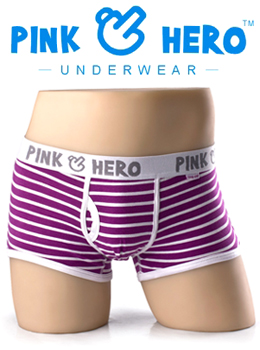 (호주브랜드)PINKHERO  purple stripe drawers 퍼플 스트라이프 드로즈/남성사각팬티/남성드로즈/남성속옷/남자스트라이프드로즈팬티/남성스트라이프사각팬티/남자사각팬티