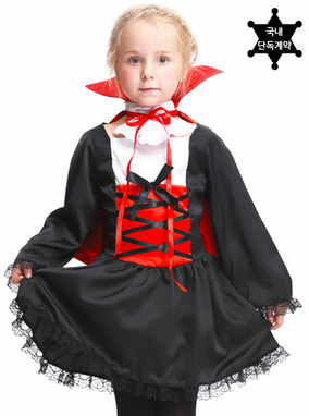 뱀파이어 흡혈귀 악마 코스튬 코스프레 어린이 키즈 아동 유아 드레스 파티 공연 이벤트 촬영 할로윈 의상